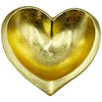 Bergamo Art Set of 2 Decorative Handmade Aluminum Heart Bowl in Gold