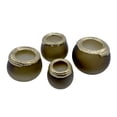 thumbnail image 1 of Bergamo Art Set of 4 Decorative Handmade Aluminum Gold and Brown Flower Vases, 1 of 4