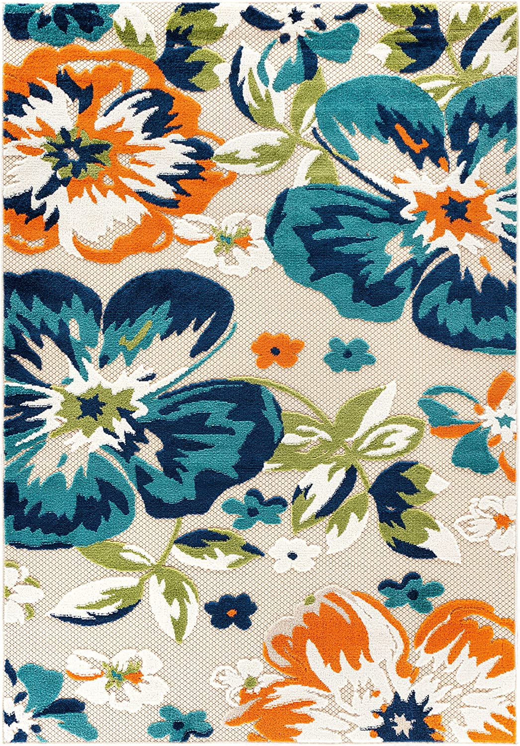 Bergamo Multi Floral 5' x 7' Synthetic Indoor/Outdoor Rug