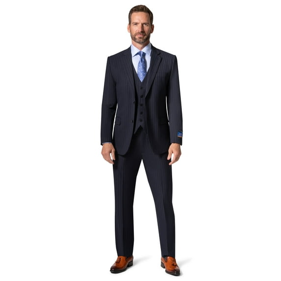 Bergamo Orange BP04K-E32 3PC Slim Suit - Navy