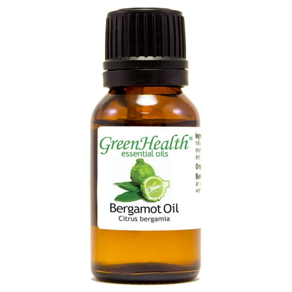 Bergamot Essential Oil - 1/2 fl oz (15 ml) Glass Bottle w/ Euro Dropper - 100% Pure Essential Oil by GreenHealth