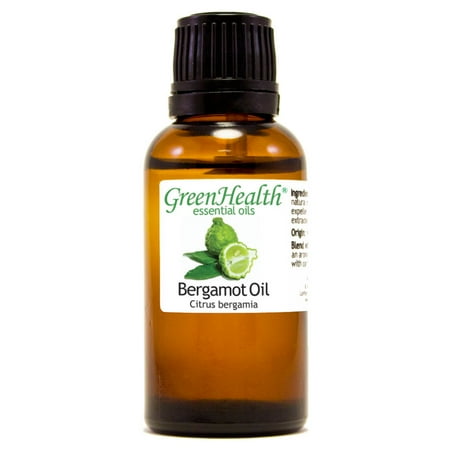 Bergamot Essential Oil - 1 fl oz (30 ml) Glass Bottle w/ Euro Dropper - 100% Pure Essential Oil by GreenHealth