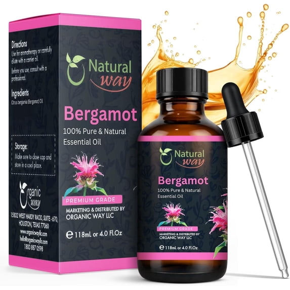 Bergamot Essential Oil for Diffuser, Humidifier & DIY Candles – Natural Long-Lasting Home & Office Fragrance, 4 Fl Oz