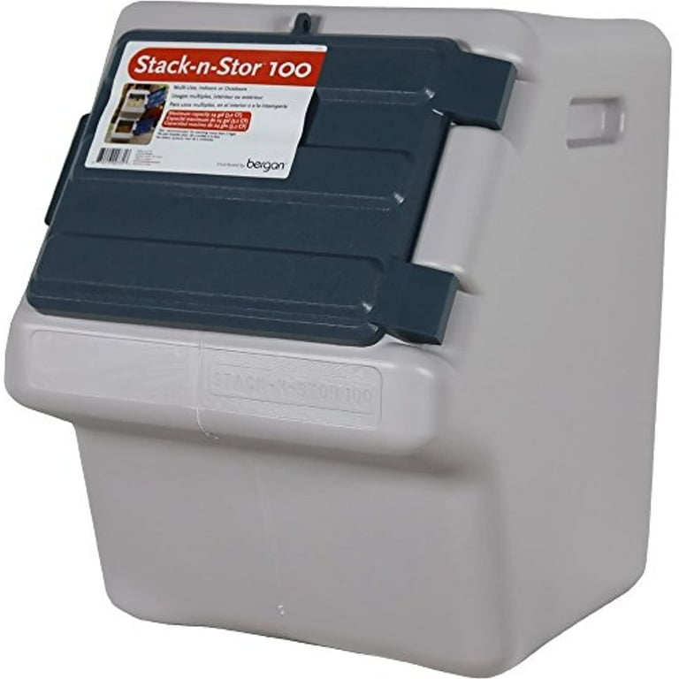 Stackable pet food outlet storage
