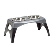Coastal Pet Maslow Elevated Feeder - Raised Dog, Cat and Pet Food Bowls - Removable Stainless Steel Bowls - Grey/Black - X-Large (Single Pack)