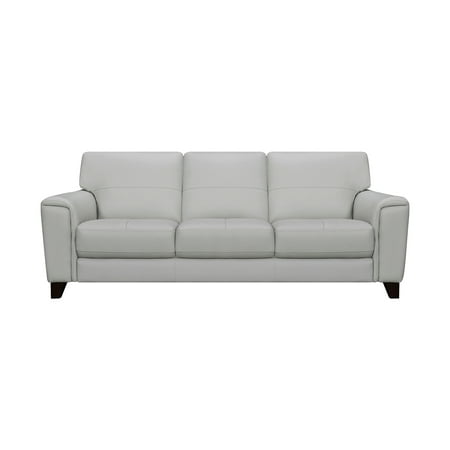 Bergen 87" Dove Gray Genuine Leather Square Arm Sofa