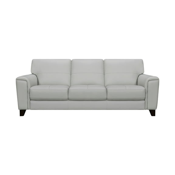 Bergen 87" Dove Gray Genuine Leather Square Arm Sofa