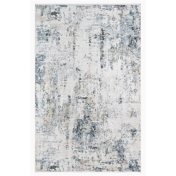 Momeni Bergen Viscose Abstract Contemporary Area Rugs, Blue