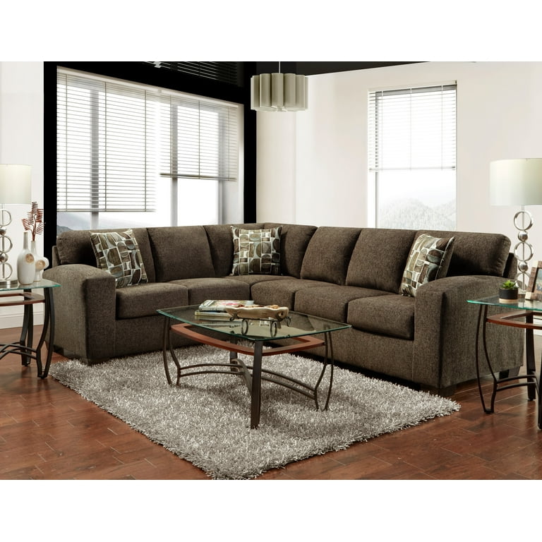 Bergen Contemporary Fabric L shape Sectional Sofa Cushion Back