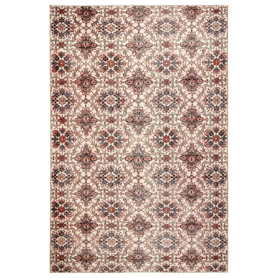 Bergen Floral Tile Area Rug, Beige - 7'6"x9'6"