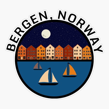 Bergen Norway Coastal Travel Sticker