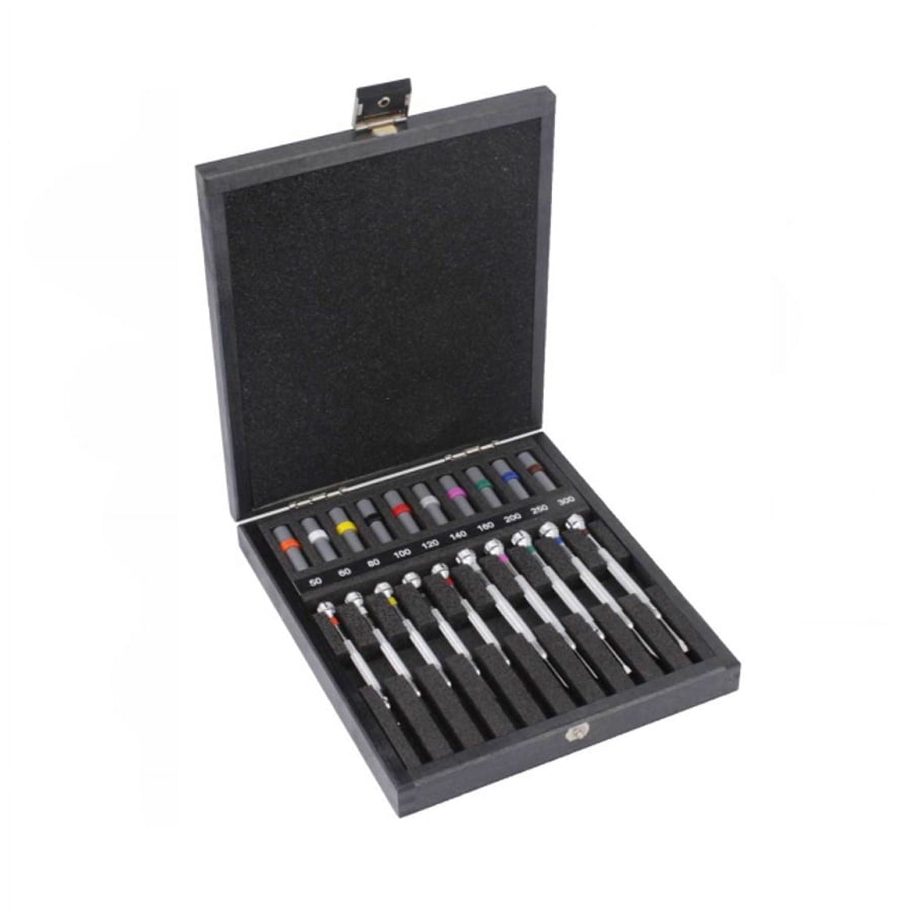 Bergeon 30080-A10 set of 10 chrome screwdrivers in box with spare blades