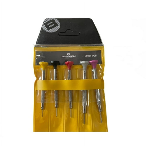 Bergeon 30081-P05 (5) Piece S/S Screwdrivers in Pouch