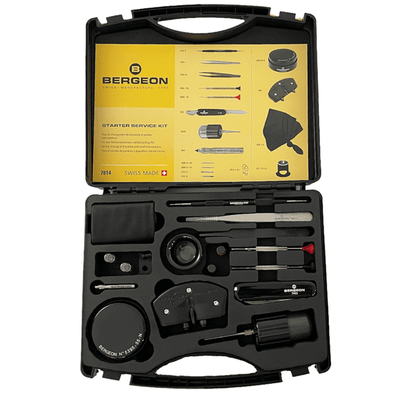 Bergeon 7814 starter service kit with 18 tools for watchmakers