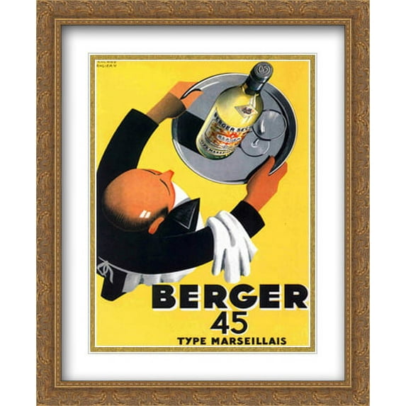 Berger 45 2x Matted 24x32 Large Gold Ornate Framed Art Print by Roland Ansieau