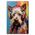 thumbnail image 1 of Berger Picard Wall Art - Funny Dog Canvas Canvas for Kids' Room 11x17inch - Colorful Puppy with Earphone Pictures Framed Ready to Hang, 1 of 4