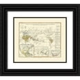 thumbnail image 1 of Berghaus 30x26 Black Ornate Wood Framed with Double Matting Museum Art Print Titled - World Principal Diseases - Berghaus, 1 of 4