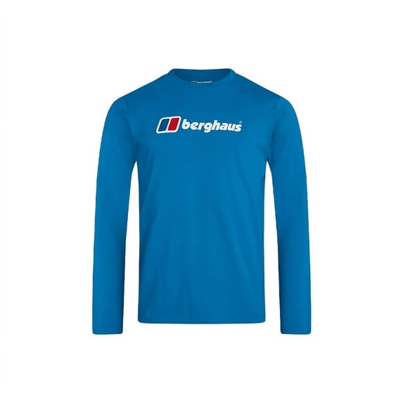 Berghaus Organic Big Logo Long Sleeve 4A001109FU5 T-Shirt Blue UK-L