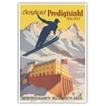 thumbnail image 1 of Berghotel Predigtstuhl - Ski Resort - Bad Reichenhall Bavaria Germany - Berchtesgaden Recreation Area - Vintage Travel Poster c.1935 - Master Art Print (Unframed) 13in x 19in, 1 of 4
