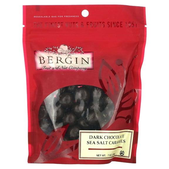 Bergin Fruit and Nut Company Dark Chocolate Sea Salt Caramels, 7 oz (198 g)