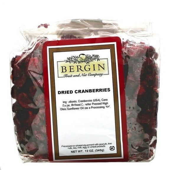 Bergin Fruit and Nut Company, Dried Cranberries, 12 oz Pack of 4