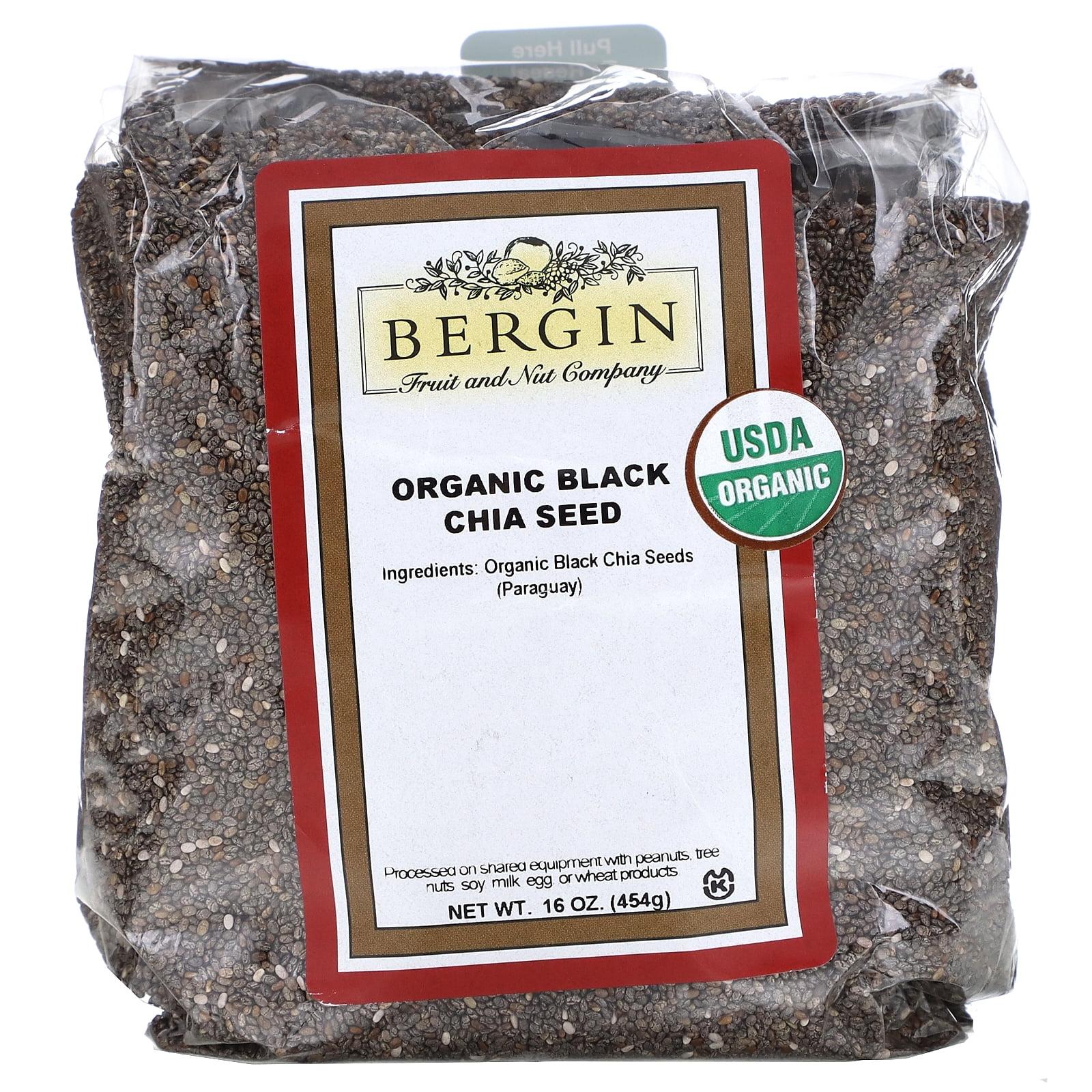Bergin Fruit and Nut Company Organic Black Chia Seed, 16 oz (454 g)