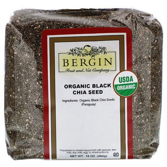 Bergin Fruit and Nut Company, Organic Black Chia Seed, 16 oz