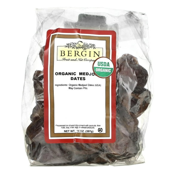 Bergin Fruit and Nut Company, Organic Medjool Dates, 14 oz Pack of 2