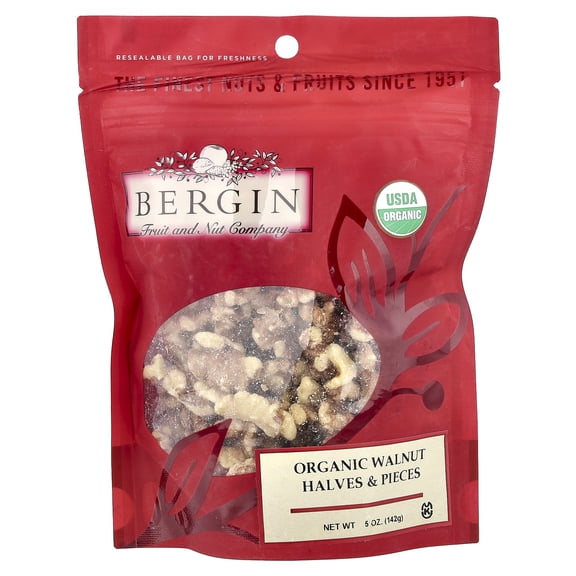 Bergin Fruit and Nut Company Organic Walnut Halves & Pieces, 5 oz (142 g)