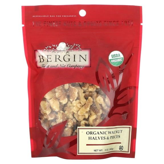 Bergin Fruit and Nut Company Organic Walnut Halves & Pieces, 5 oz (142 g)