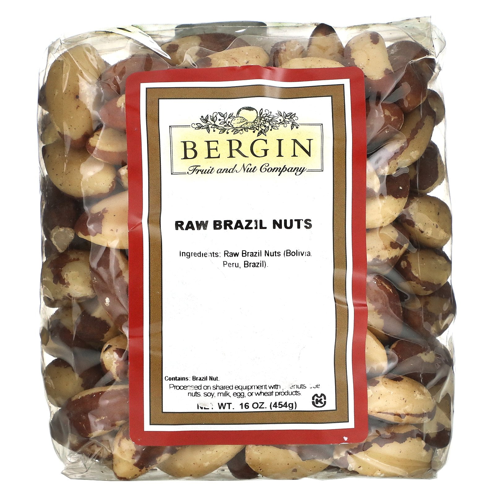 Bergin Fruit and Nut Company Raw Brazil Nuts, 16 oz (454 g)