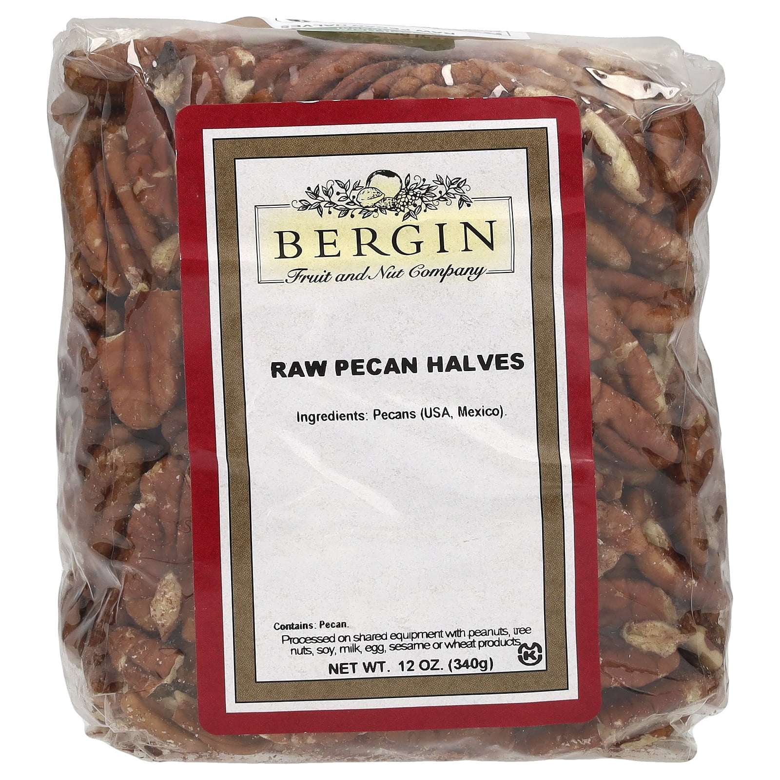 Bergin Fruit and Nut Company Raw Pecan Halves, 12 oz (340 g)