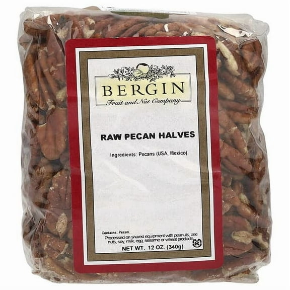 Bergin Fruit and Nut Company, Raw Pecan Halves, 12 oz Pack of 4