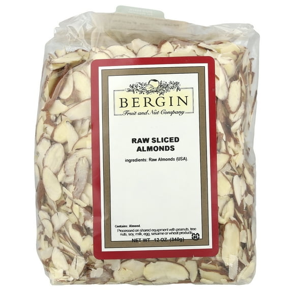 Bergin Fruit and Nut Company Raw Sliced Almonds, 12 oz (340 g)