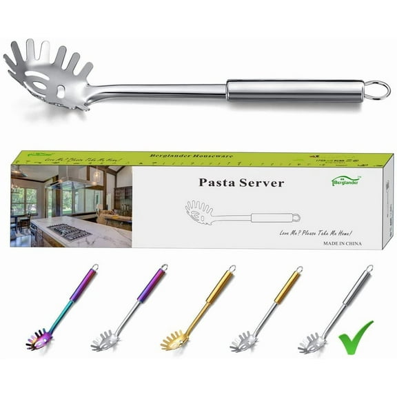ReaNea Pasta Fork, Stainless Steel Pasta Spaghetti Spoon Server, Noddle Fork
