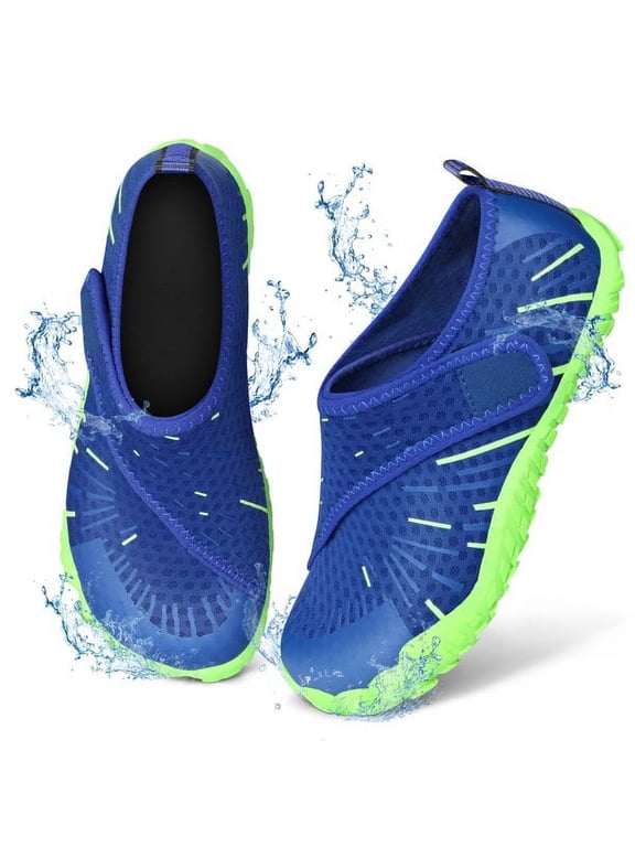 Kids Water Shoes (Size 12-5), Boys & Girls, Athletic Water Socks for Beach Pool Surf Sand Hiking Camping Boating US Casual Shoes