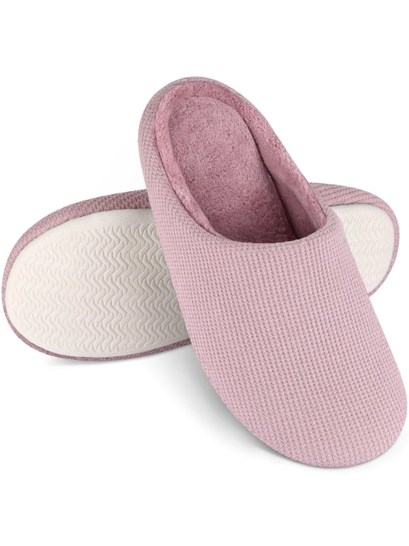 Memory Foam Slippers for Women & Men, Super Cushiony Slip-On House Shoes for WFH Comfort (Cush Collection - Scuff Style), US Company