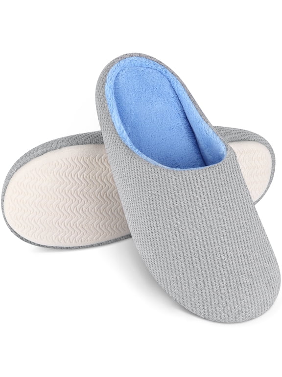 Memory Foam Slippers for Women & Men, Super Cushiony Slip-On House Shoes for WFH Comfort (Cush Collection - Scuff Style), US Company