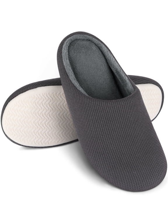 Memory Foam Slippers for Women & Men, Super Cushiony Slip-On House Shoes for WFH Comfort (Cush Collection - Scuff Style), US Company