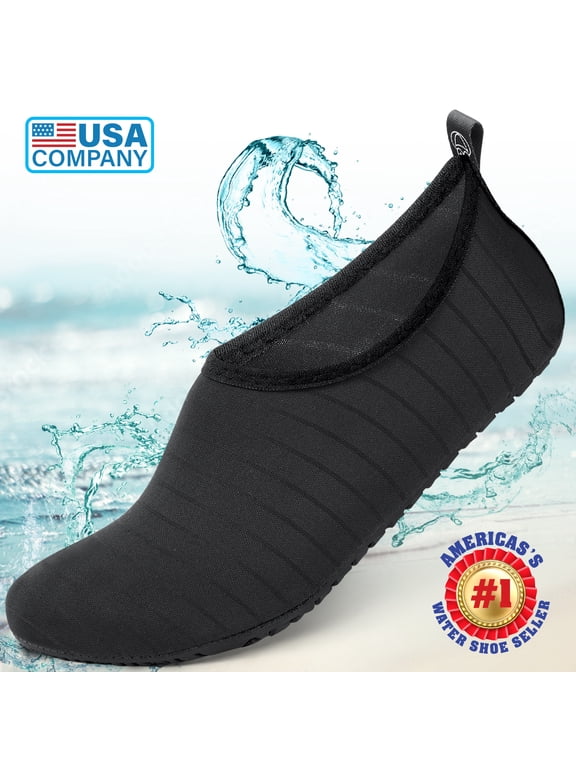 Mens and Womens Water Shoes (M 5-10; W 7-12), Aqua Socks, Barefoot Skin Shoes for Water Sports Beach Pool Yoga Surf US Casual Shoes