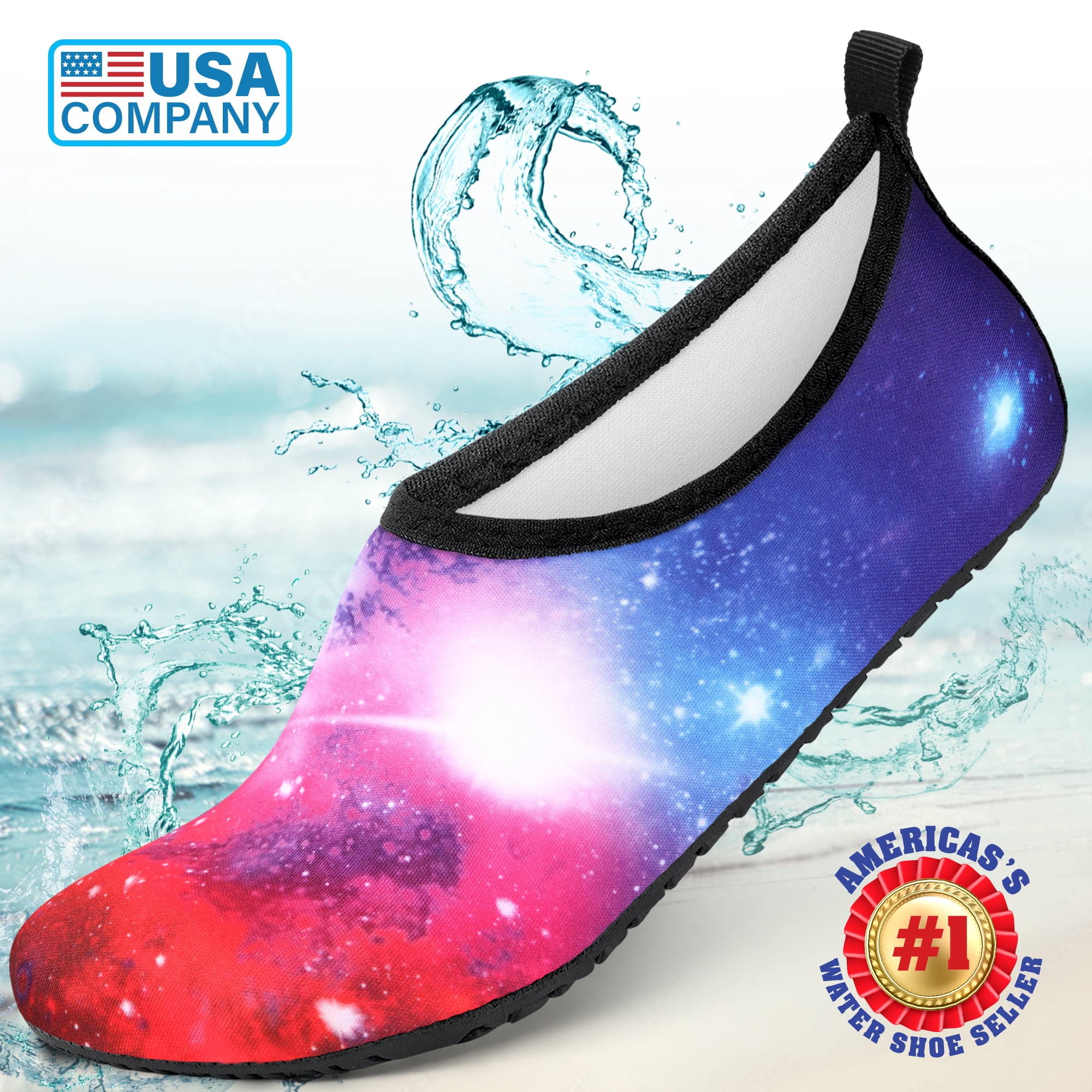 Mens and Womens Water Shoes (M 5-10; W 7-12), Aqua Socks, Barefoot Skin Shoes for Water Sports Beach Pool Yoga Surf US Casual Shoes