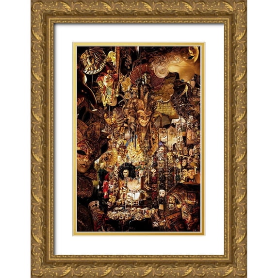 Bergolth, Matthias 23x32 Gold Ornate Wood Framed with Double Matting Museum Art Print Titled - Masquerade