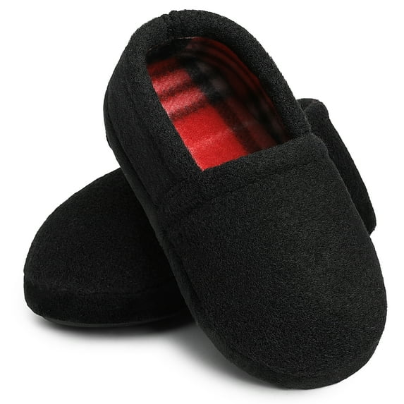 Berhood Boys Slippers Comfy Indoor Outdoor House Slipper Shoes for Little Big Kids Black Size 13-1