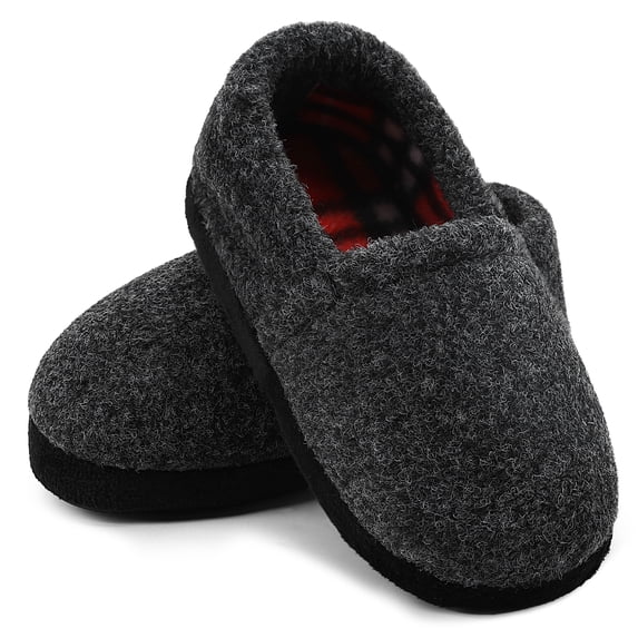 Berhood Boys Slippers Comfy Indoor Outdoor House Slipper Shoes for Little Big Kids Gray Size 4-5