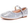thumbnail image 1 of Berhood Girls Dress Shoes Casual Mary Jane Shoes Slip on Wedding Party Princess Shoes Silver 1 Big Kid, 1 of 6