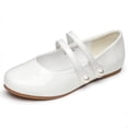 thumbnail image 1 of Berhood Girls Mary Jane Shoes Casual Dress Shoes Ballet Flats for Wedding Party White 2 Big Kid, 1 of 6