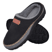 Berhood Men's Slippers Memory Foam House Slippers Mens Indoor Outdoor House Shoes Cozy Slip on Clog Slippers Black 11