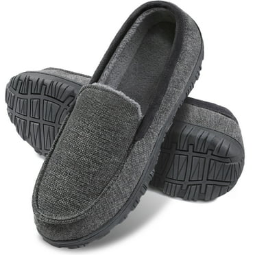 mens black moccasin slippers