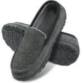 thumbnail image 1 of Berhood Mens Moccasin Slippers Mens Fuzzy House Shoes Warm Plush Bedroom Slippers Indoor Outdoor Greyblack 13, 1 of 7
