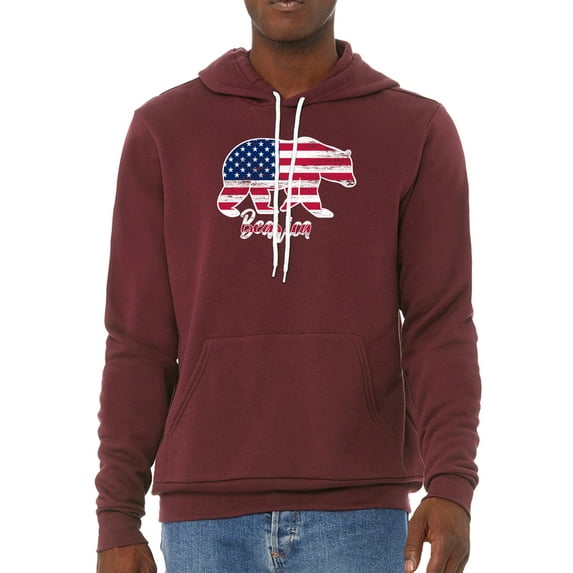 Berica American Flag Sweatshirt, 4th of July Hoodie, Unisex Graphic Sweatshirts - Maroon MH200HOODPATRIOT S2 2XL